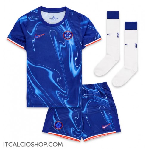 Chelsea Moises Caicedo #25 Prima Maglia Bambino 2024-25 Manica Corta (+ Pantaloni corti)